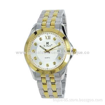 Quartz Stainless Steel Watch with Calendar Date Function, Silver Color